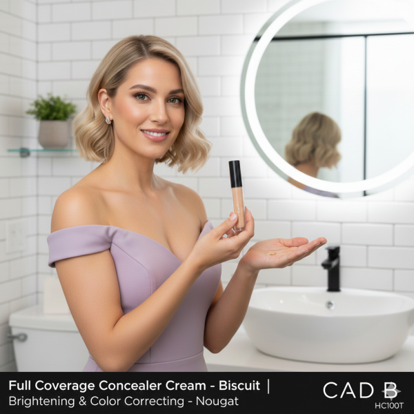 Full Coverage Concealer Cream – Brightening & Color Correcting – Nougat | CAD B | HC100T