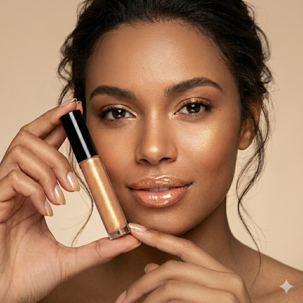 Lip Gloss Dripping Gold – Hydrating Sheer Gold Lip Gloss with High Shine & Shimmer Finish – Vegan, Paraben-Free | CAD B | LG22