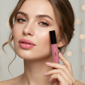 Lip Gloss Pinky – Hydrating Sheer Pink Lip Gloss with High Shine & Shimmer Finish – Vegan, Paraben-Free | CAD B | LG02