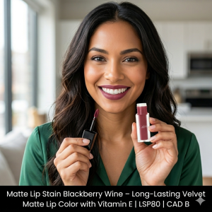 Matte Lip Stain Blackberry Wine - Long-Lasting Velvet Matte Lip Color with Vitamin E | LSP80 | CAD B