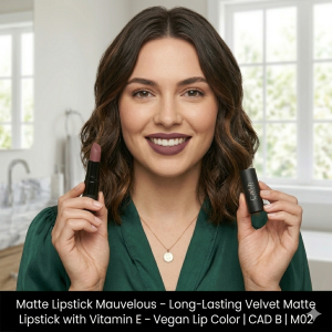 Matte Lipstick Mauvelous – Long-Lasting Velvet Matte Lipstick with Vitamin E – Vegan Lip Color | CAD B | M02