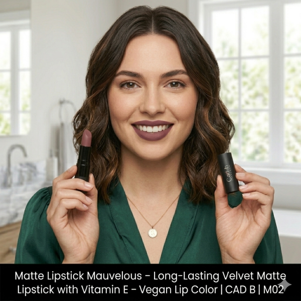 Matte Lipstick Mauvelous – Long-Lasting Velvet Matte Lipstick with Vitamin E – Vegan Lip Color | CAD B | M02