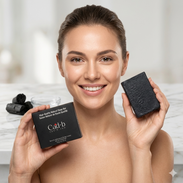 Natural Charcoal Lather Soap - Detoxifying Charcoal Soap for Deep Pore Cleansing & Oil Control - Paraben-Free | CAD B | NS03