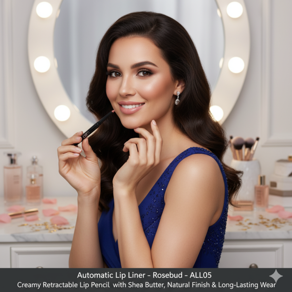 Automatic Lip Liner – Rosebud – ALL05 | Creamy Retractable Lip Pencil with Shea Butter, Natural Finish & Long-Lasting Wear Automatic Lip Liner – Rosebud – ALL05 | Creamy Retractable Lip Pencil with Shea Butter, Natural Finish & Long-Lasting Wear