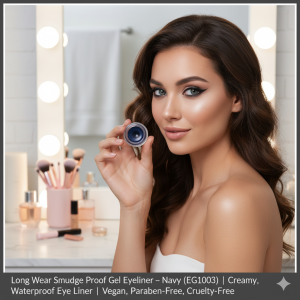 Long Wear Smudge Proof Gel Eyeliner – Navy (EG1003) | Creamy, Waterproof Eye Liner | Vegan, Paraben-Free, Cruelty-Free