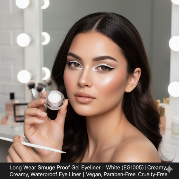 Long Wear Smudge Proof Gel Eyeliner – White (EG1005) | Creamy, Waterproof Eye Liner | Vegan, Paraben-Free, Cruelty-Free Long Wear Smudge Proof Gel Eyeliner – White (EG1005) | Creamy, Waterproof Eye Liner | Vegan, Paraben-Free, Cruelty-Free