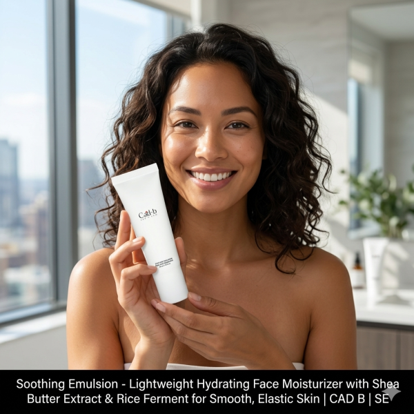 Soothing Emulsion - Lightweight Hydrating Face Moisturizer with Shea Butter Extract & Rice Ferment for Smooth, Elastic Skin | CAD B | SE