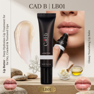 Lip Butter – Deep Hydration Lip Treatment for Dry, Cracked & Textured Lips | Glossy Nourishing Lip Balm | CAD B | LB01